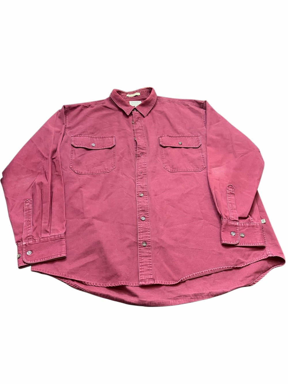 Wine Red Cabela's Men's Canvas Long-Sleeve Button-Down Shirt